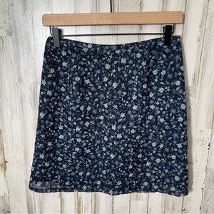 Vintage Y2K Old Navy Blue Floral‎ Preppy Mini Skirt Womens Size 6/Small